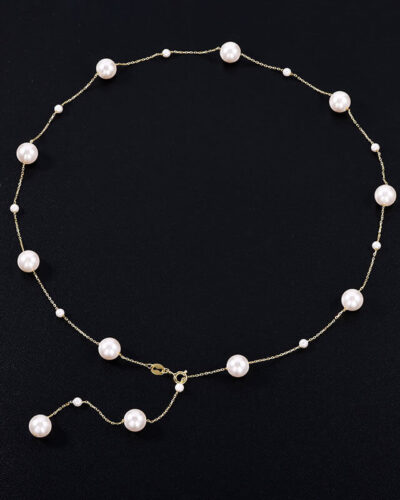 Dainty Pearl Choker Necklace Layered Stacking 14