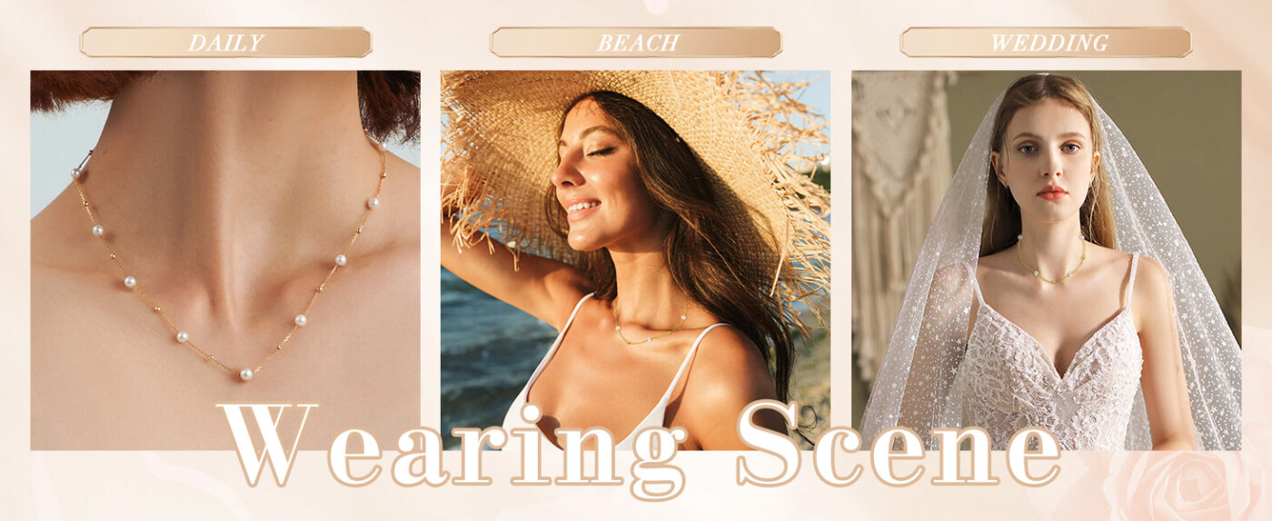 Dainty Pearl Choker Necklace Layered Stacking 3