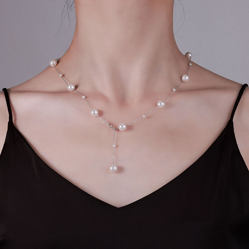 Dainty Pearl Choker Necklace Layered Stacking 7