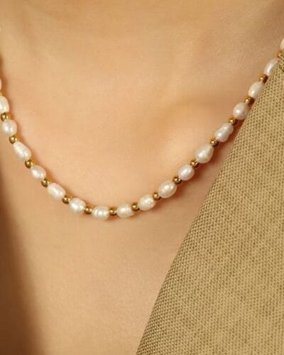 Dainty Pearl Necklace Stainless Steel Bracelet