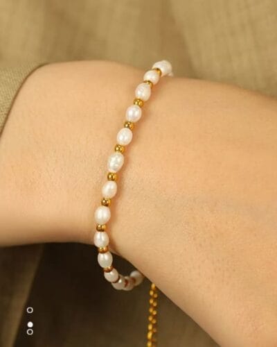 Dainty Pearl Necklace Stainless Steel Bracelet