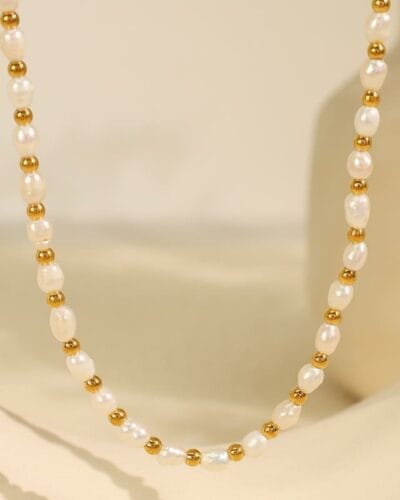 Dainty Pearl Necklace Stainless Steel Bracelet