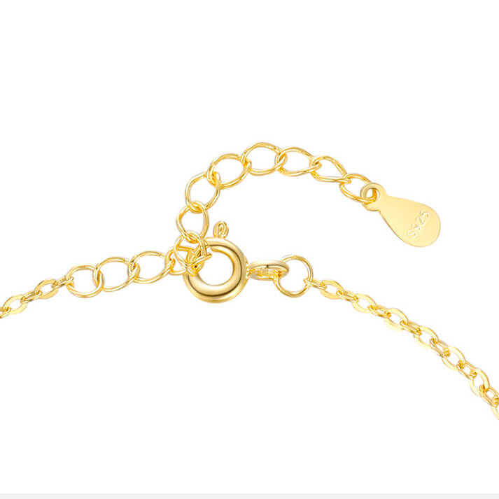 Dainty Simple Chain Sterling Silver Bracelet With Cubic Zirconia 7