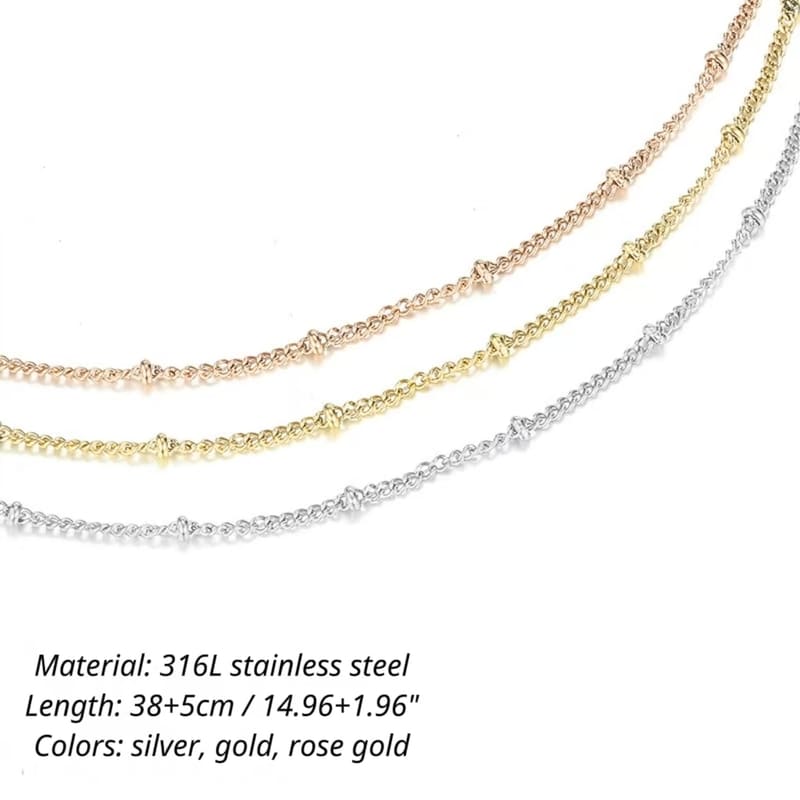 Dainty Stainless Steel Bead Ball Chain Necklace for Women 10