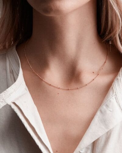 Dainty Stainless Steel Bead Ball Chain Necklace for Women 4