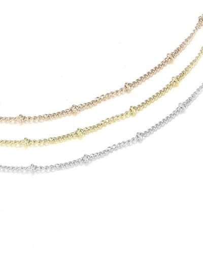 Dainty Stainless Steel Bead Ball Chain Necklace for Women