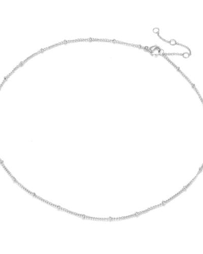 Dainty Stainless Steel Bead Ball Chain Necklace for Women