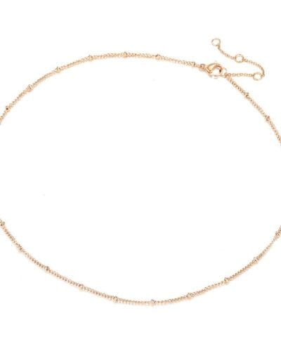 Dainty Stainless Steel Bead Ball Chain Necklace for Women