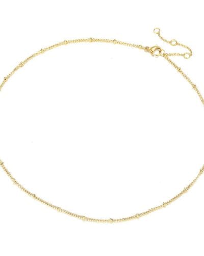Dainty Stainless Steel Bead Ball Chain Necklace for Women