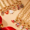 Dainty Stainless Steel Paperclip chain Christmas Charm Necklace