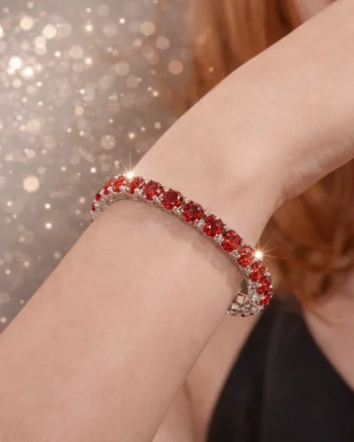Dainty Sterling Silver 3mm Moissanite Tennis Bracelet in Multiple Colors