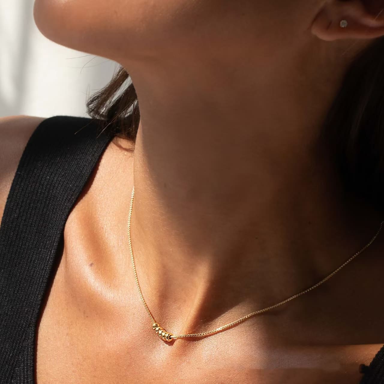 Dainty Tiny 14K Gold Circle Pendant Necklace Ideal Gift 2 1