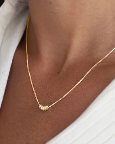 Dainty Tiny 14K Gold Circle Pendant Necklace Ideal Gift