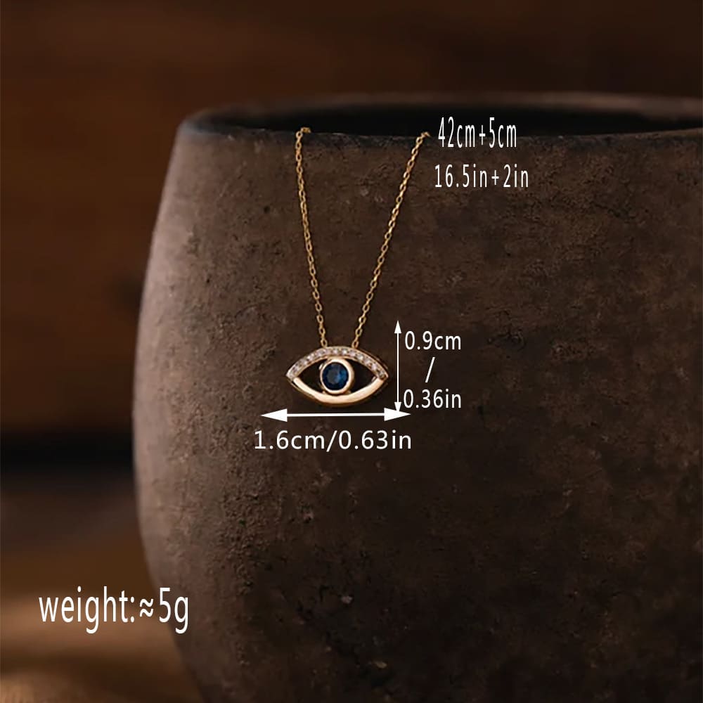 Dainty Womens Evil Eye Necklace Blue Zircon for Everyday Wear 1 1