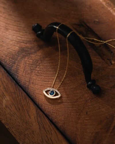 Dainty Women's Evil Eye Necklace Blue Zircon for Everyday Wear
