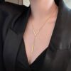 Dainty Y-Shape Gold Long Lariat Necklace for Women