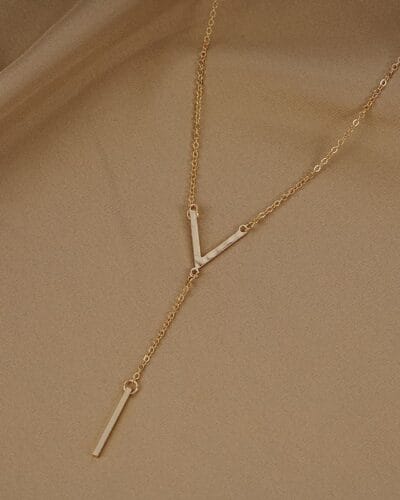Dainty Y-Shape Gold Long Lariat Necklace for Women