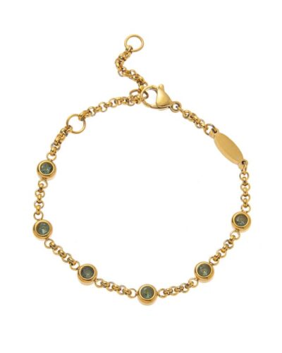 18K Gold Plated Colorful Zircon Bracelet with Birthstones