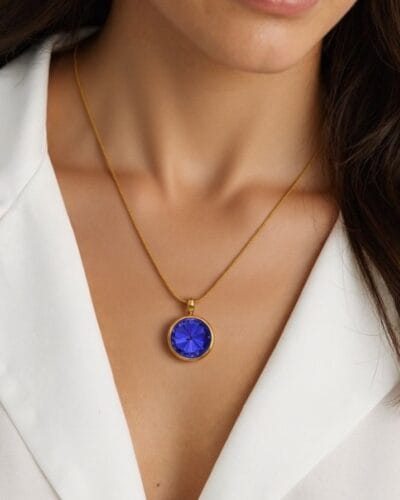 Delicate 18K Gold Plated Family Birthstone Necklace Pendant