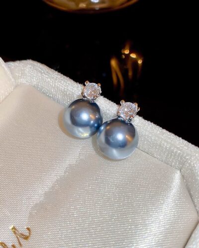 Delicate Big Pearl Earrings Stud Wedding Engagement
