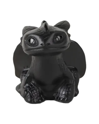 Delicate Black Obsidian Crystal Carving Toothless