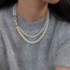 Detachable Double Strand Pearl Necklace with Infinity Buckle