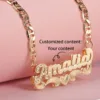 Double-Layer Figaro Chain Custom Bling Name Necklace