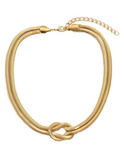 Double-Layered Twisted Snake Chain Necklace Bracelet Unisex