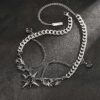 Double-layer Stainless Steel Black Star Pendant Necklace