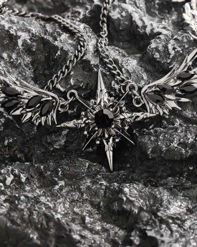 Alternativní pohled na Double-layer Stainless Steel Black Star Pendant Necklace