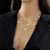 Double-layer Stainless Steel Vintage Baroque Pearl Necklace