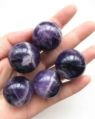 Dream Purple Chevron Amethyst Crystal Sphere Bulk