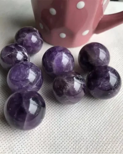 Dream Purple Chevron Amethyst Crystal Sphere Bulk