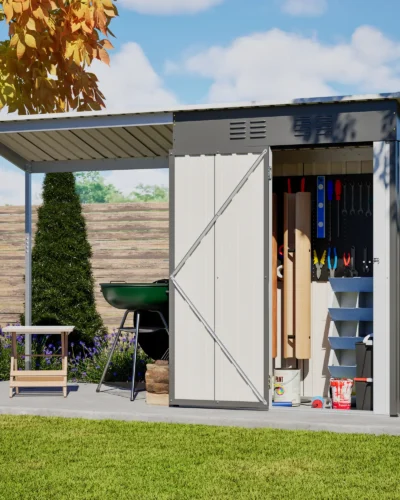 Durable 2 in 1 Galvanized Steel Shed Gazebo Combo 8