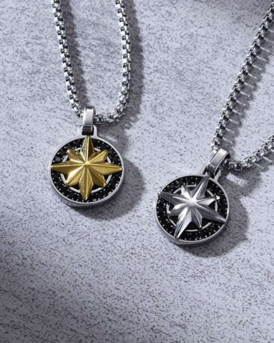 Eight-Pointed Large Star Pendant Necklace for Men