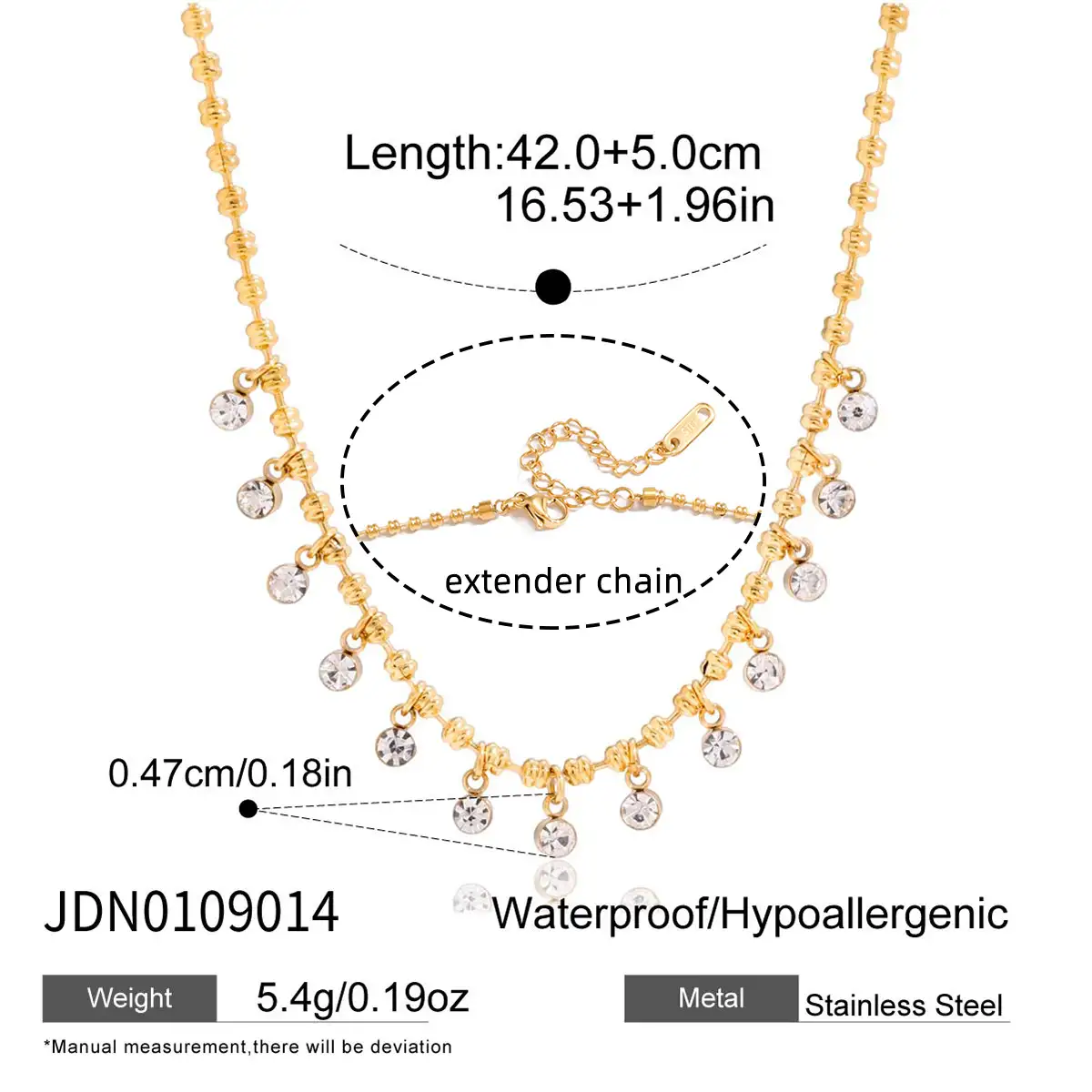Elegant 18K Gold Plated CZ Circle Pendant Necklace 5