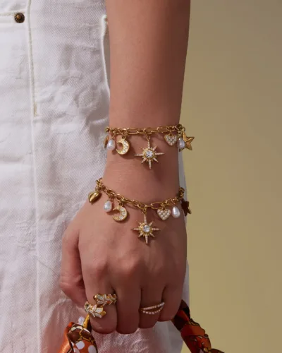 Elegant Moon and Star Ladies Stainless Steel Necklace 4