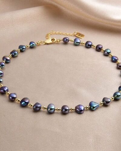 Elegant Spacer Beads Cultured Freshwater Pearl Necklace