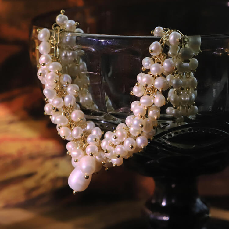 Elegant Vintage Layered Pearl Choker Necklace for Wedding Bridal 8