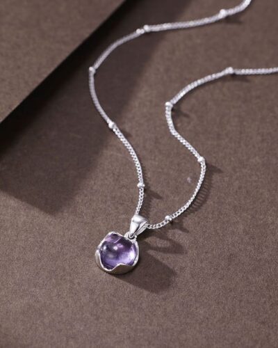 Exquisite 925 Sterling Silver Amethyst Necklace for Women
