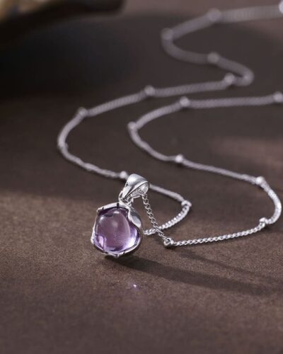 Exquisite 925 Sterling Silver Amethyst Necklace for Women