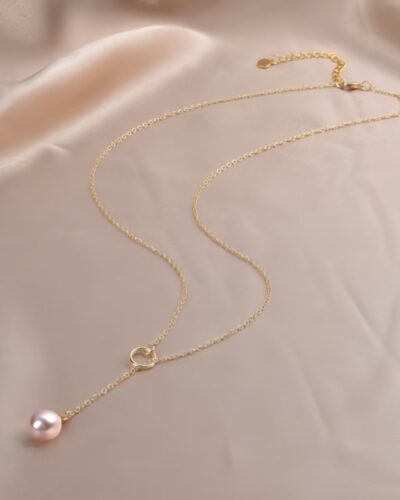 Exquisite Gold Plated Y-Shaped Pearl Drop Necklace