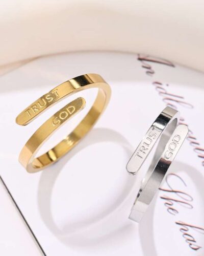Faith Fashion Ring with TRUST GOD Engraving