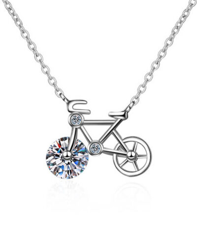 Silver Bicycle Pendant Necklace
