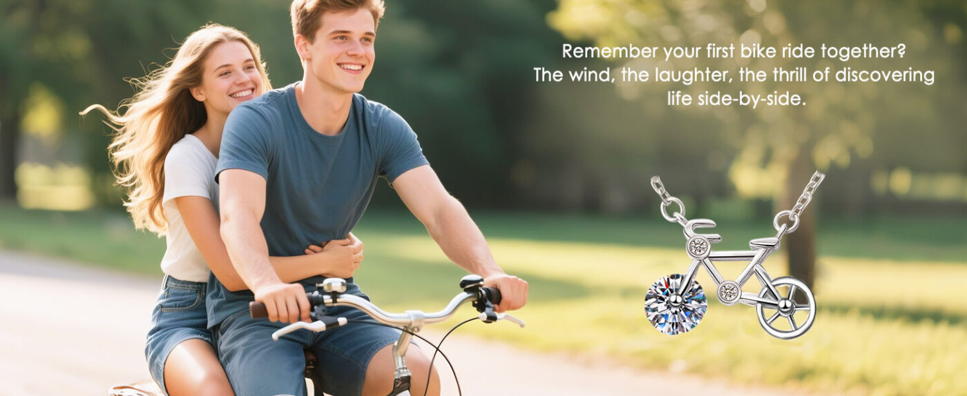 Fashion 925 Sterling Silver Bicycle Pendant Necklace 5