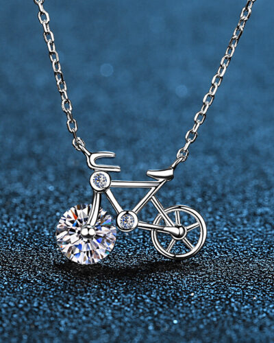 Silver Bicycle Pendant Necklace