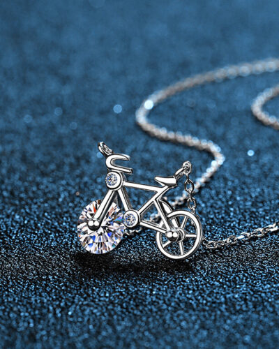 Alternative view of Fashion 925 Sterling Silver Bicycle Pendant Necklace For Daughter Girlfriend