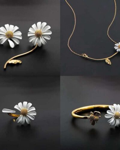 Fashion Adjustable Ring with Daisy Design