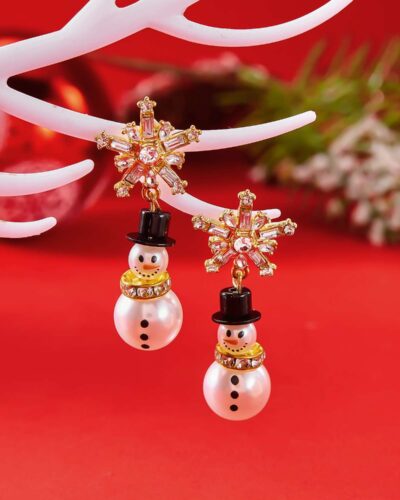 Fashion Christmas Earring with Snowman Design