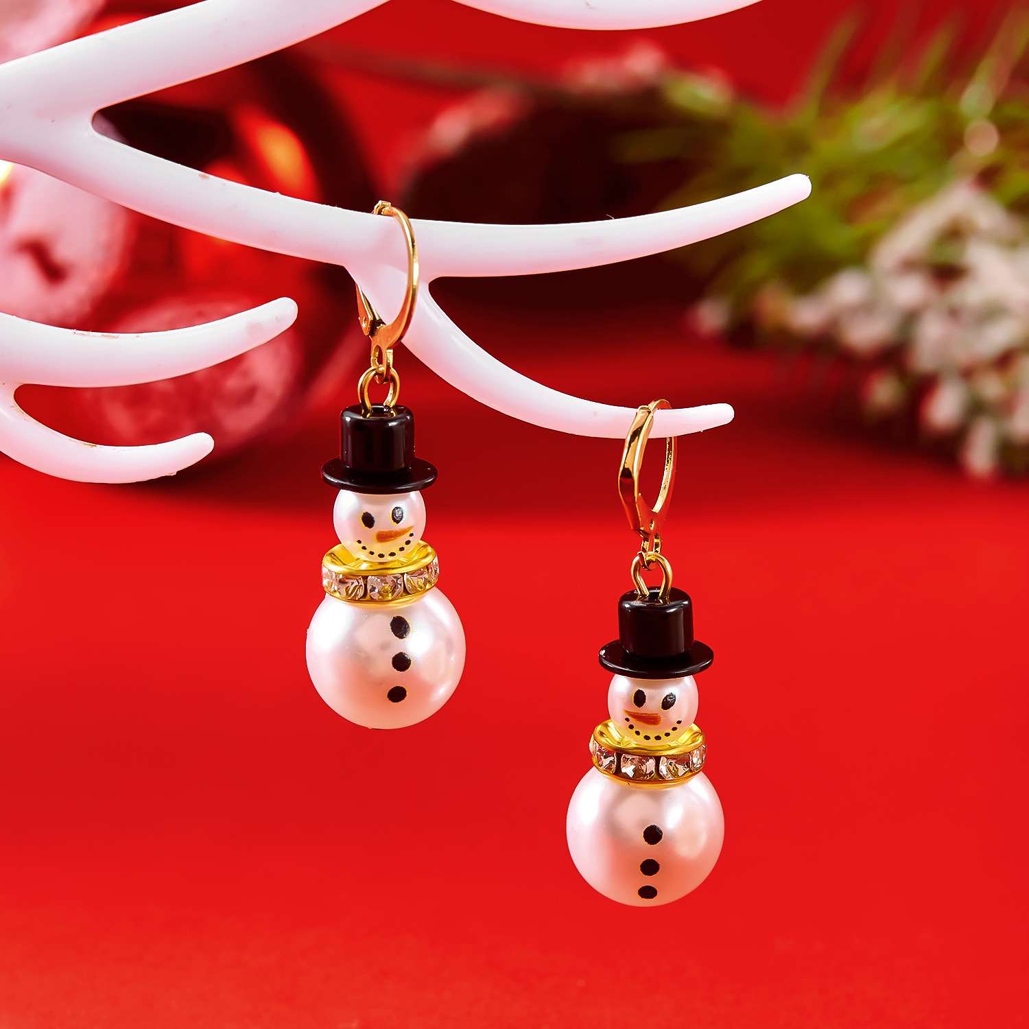 Fashion Christmas Earring with Snowman Design - 画像2